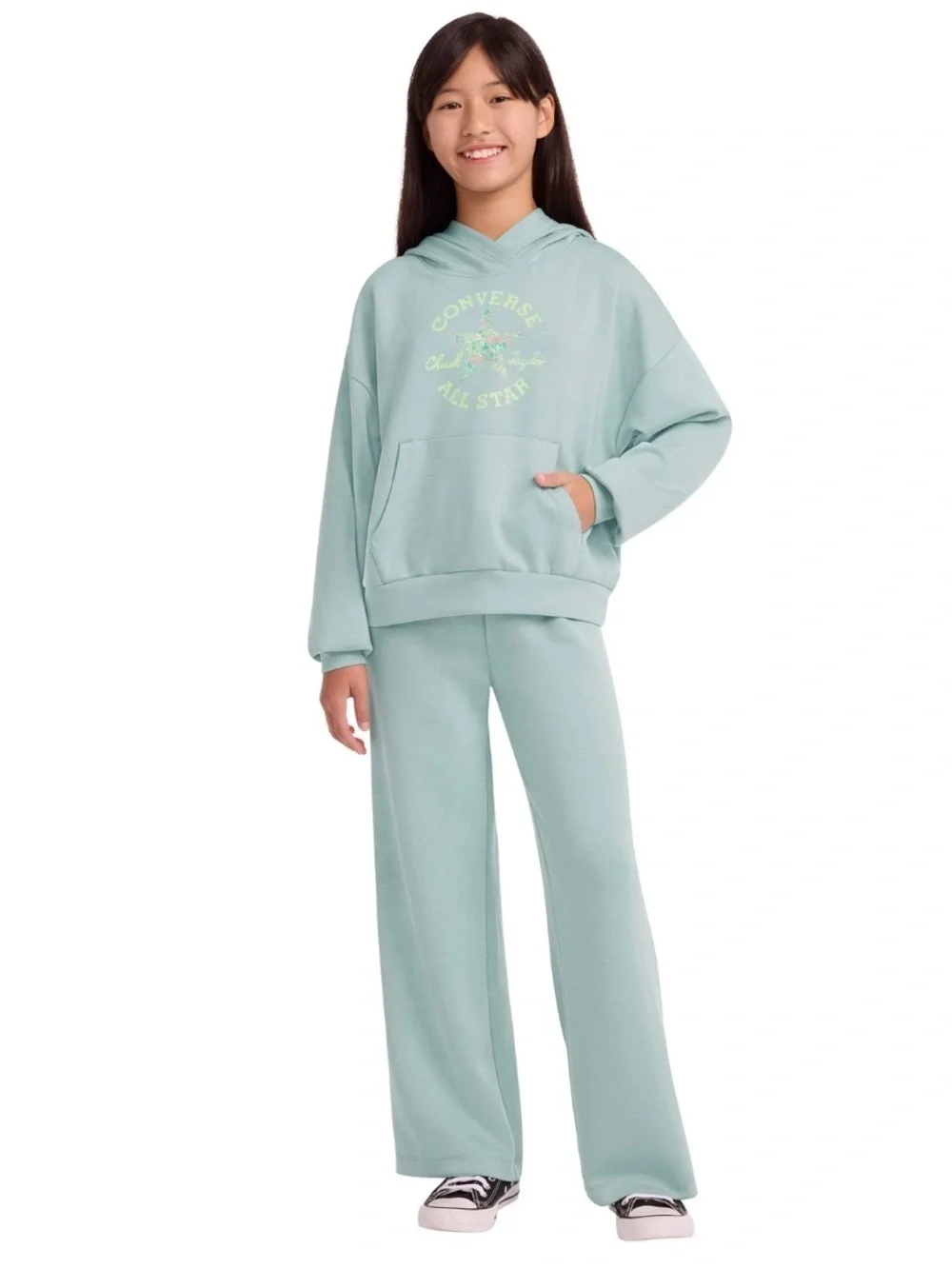 Converse Youth Mint Green 2-Piece Hoodie & Pant Set Size XS 5/6
